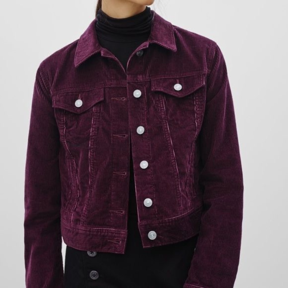 FREE SHIPPING Aritzia Purple Maroon Corduroy Jean Jacket